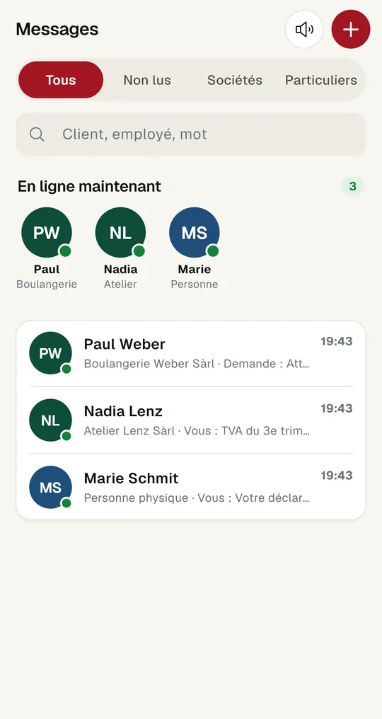 Comptable : les messages.