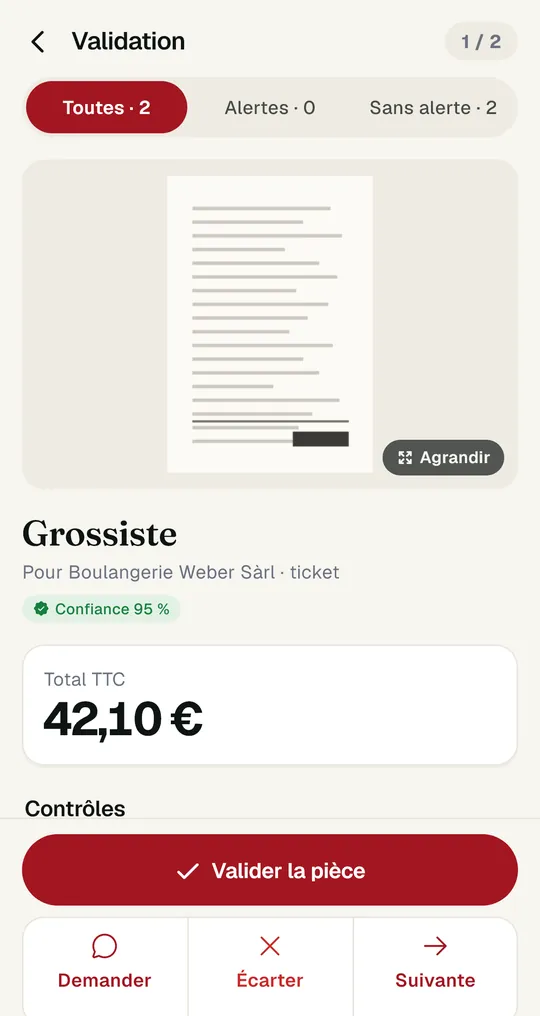 Comptable : la validation des lectures.