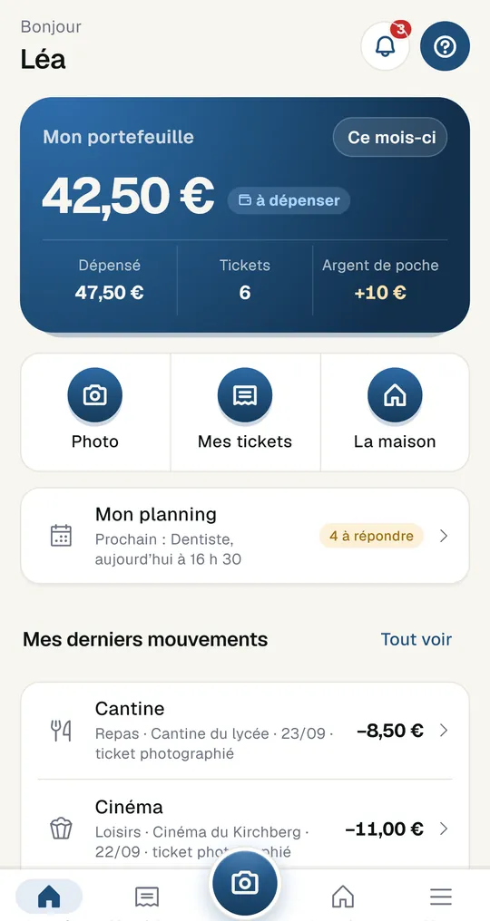 Famille : le portefeuille de l’enfant.