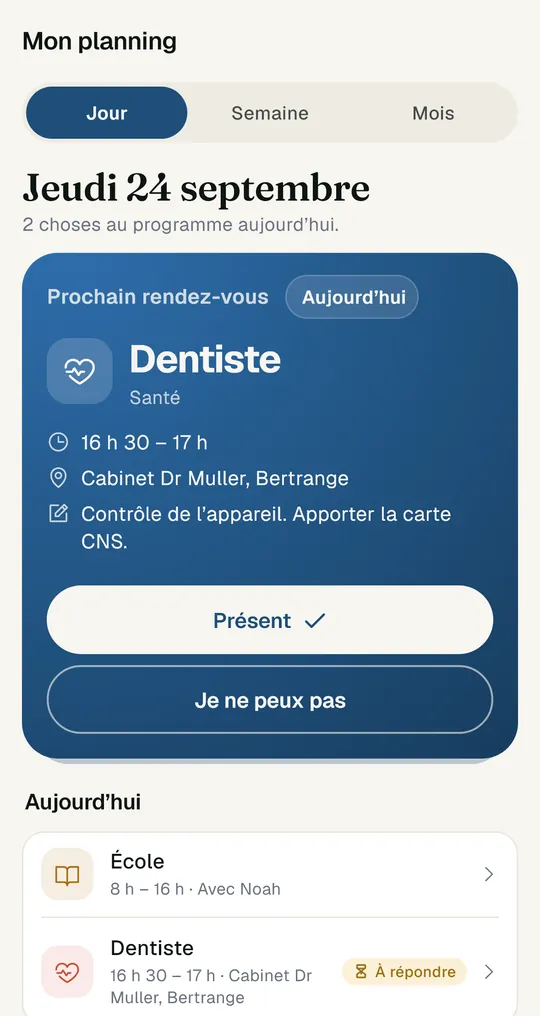 Famille : sa journée, pour l’enfant.